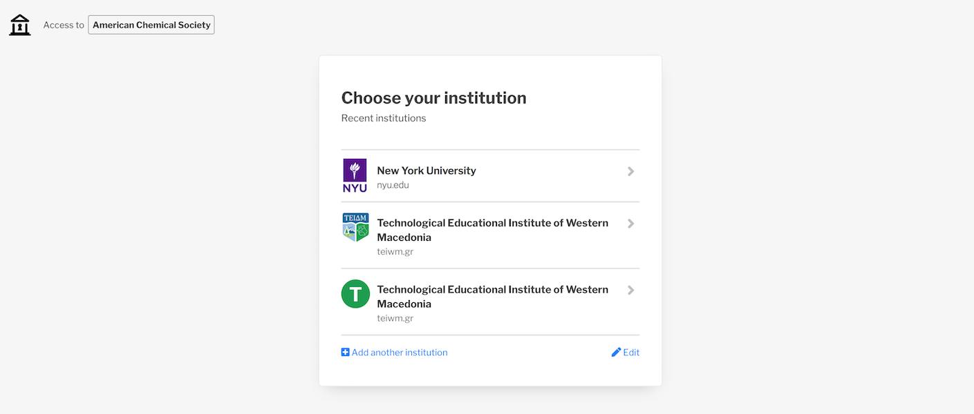 Select The Institution
